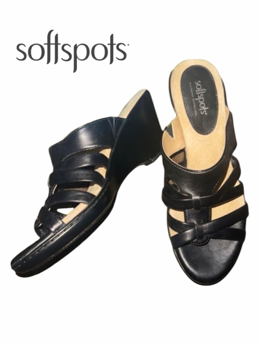 Softspots Women’s Leather Upper Sandals - Size 9.5W